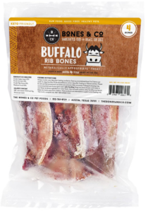 Bones & Co Frozen Buffalo Rib Bones 5in 4 Pack